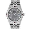 Image 2 : Rolex Mens Stainless Steel Meteorite Diamond & Ruby Datejust Wristwatch