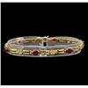 Image 1 : 14KT Yellow Gold 2.82 ctw Ruby and Diamond Bracelet