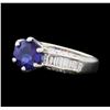 Image 1 : 2.08 ctw Blue Sapphire and Diamond Ring - Platinum