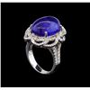 Image 4 : 14KT White Gold 14.42 ctw Tanzanite and Diamond Ring