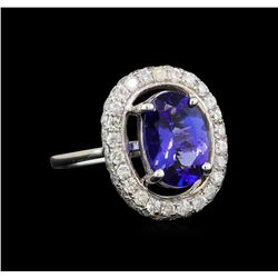 14KT White Gold 2.96 ctw Tanzanite and Diamond Ring