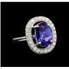 Image 1 : 14KT White Gold 2.96 ctw Tanzanite and Diamond Ring