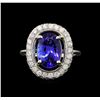 Image 2 : 14KT White Gold 2.96 ctw Tanzanite and Diamond Ring