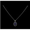 Image 2 : 14KT White Gold 2.16 ctw Tanzanite and Diamond Pendant With Chain