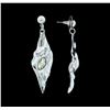 Image 2 : Fall Leaf Crystal Earrings - Rhodium Plated