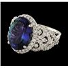 Image 1 : 8.23 ctw Tanzanite and Diamond Ring - 14KT White Gold