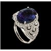 Image 5 : 8.23 ctw Tanzanite and Diamond Ring - 14KT White Gold