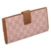 Image 3 : Gucci Pink Beige Canvas Leather Monogram Long Wallet
