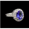 Image 1 : 14KT White Gold 2.93 ctw Tanzanite and Diamond Ring