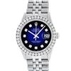 Image 1 : Rolex Mens Stainless Steel Blue Vignette 3 ctw Channel Set Diamond Datejust Wris