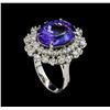 Image 4 : 8.11 ctw Tanzanite and Diamond Ring - 14KT White Gold