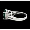 Image 3 : 5.53 ctw Emerald and Diamond Ring - 14KT White Gold