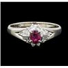 Image 2 : 0.31 ctw Ruby and Diamond Ring - Platinum