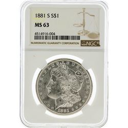 1881-S NGC MS63 Morgan Silver Dollar