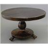 Image 1 : A Regency rosewood breakfast table, on octagonal baluster stem and circular platform with claw fe...