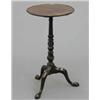 Image 1 : A George III mahogany circular wine table, with replaced turned ebonised stem on period tripod, 1...