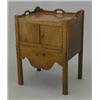 Image 1 : A Victorian mahogany tray top commode, with two door cupboard and pull out drawer with shaped apr...