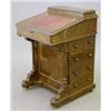 Image 1 : A Victorian figured walnut davenport, with fitted compartment, real and dummy opposing drawers an...