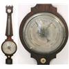 Image 1 : A Regency mahogany wheel barometer, with silvered hydrometer, thermometer, dual and level, signed...