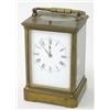 Image 1 : A late 19th century French quarter-repeating carriage clock, in corniche case, with enamelled dia...