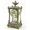 Image 1 : A late 19th century French 4-glass mantel clock, with visible escapement and Ansonia movement, st...
