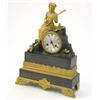 Image 1 : A French ormolu and painted metal mantel clock, with silverd dial, signed Laine a Paris, surmount...