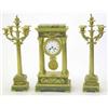 Image 1 : A 19th century French bronze and onyx clock garniture, comprising a Corinthian portico clock with...