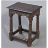 Image 1 : A 17th century oak joynt stool, with carved frieze on turned legs (top and stretchers replaced) 1...