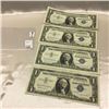 Image 1 : USA $1 Bills (4) 1957
