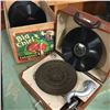 Image 1 : LOT16: Phonograph w/Crate Lot of Albums