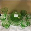 Image 1 : LOT55: Green Depression & Vaseline Glass