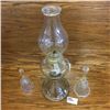 Image 1 : LOT172: Combo: Clear Coal Oil Lamp & 2 Bells