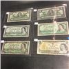 Image 1 : LOT251: Canada $1 Bills (6): 1937; 1937; 1954DF; 1954; 1967; 1973