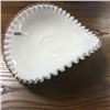 Image 1 : LOT264: Fenton Crimped Rim Milk Glass Banana Bowl