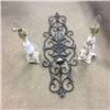 Image 1 : LOT287: Pair of Electric Lamps & Wall Lattice Candle Holder