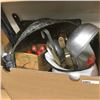 Image 1 : LOT336: Box Lot: Graniteware, Enamel Pitcher, Kitchen Utensils, etc