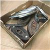 Image 1 : LOT338: Tray Lot: Sad Irons, Trivets, Handle