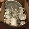 Image 1 : LOT360: Box Lot: Dinerware & Glass Pitcher