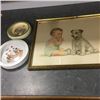Image 1 : LOT415: 2 Childrens Bowls & Framed "Playmates" Print