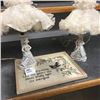 Image 1 : LOT421: Pair of Ladies Victorian Motif Lamps w/Framed Petit Point
