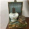 Image 1 : LOT422: Trinket Box, Oil Lamp Base, Antique Photo Keepsake, Floral Box