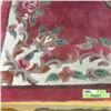 Image 1 : LOT473: Pink Floral Rug w/Tassel Edge