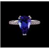 Image 2 : 4.05 ctw Tanzanite and Diamond Ring - 14KT White Gold