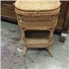 Image 1 : Early 1900's Sewing Basket Stand-Rope Wicker 27" T 18" W