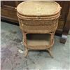 Image 2 : Early 1900's Sewing Basket Stand-Rope Wicker 27" T 18" W