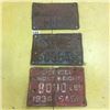 Image 1 : 3 License Plates -1931,1933,1934 GVW 8000lbs