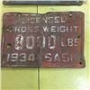 Image 4 : 3 License Plates -1931,1933,1934 GVW 8000lbs