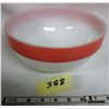Image 1 : White/Pink Band 8.5" Fire King Mixing Bowl