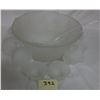 Image 1 : Frosted embossed Carnival Glass Punch Bowl 12 cups + ladle