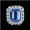 Image 1 : GIA 13.58CT NATURAL CEYLON BLUE SAPPHIRE 18K WHITE AND ROSE GOLD RING